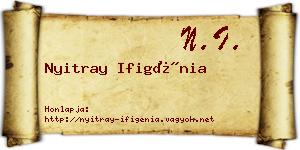 Nyitray Ifigénia névjegykártya